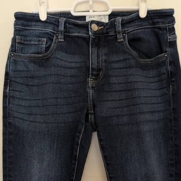 BKE Payton Mid Rise Skinny Universal Fit Dark Blue Wash Denim Jean - Size 28 - Picture 2 of 12